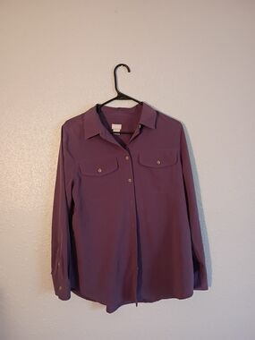 Chico's Deep Purple Collared Shirt